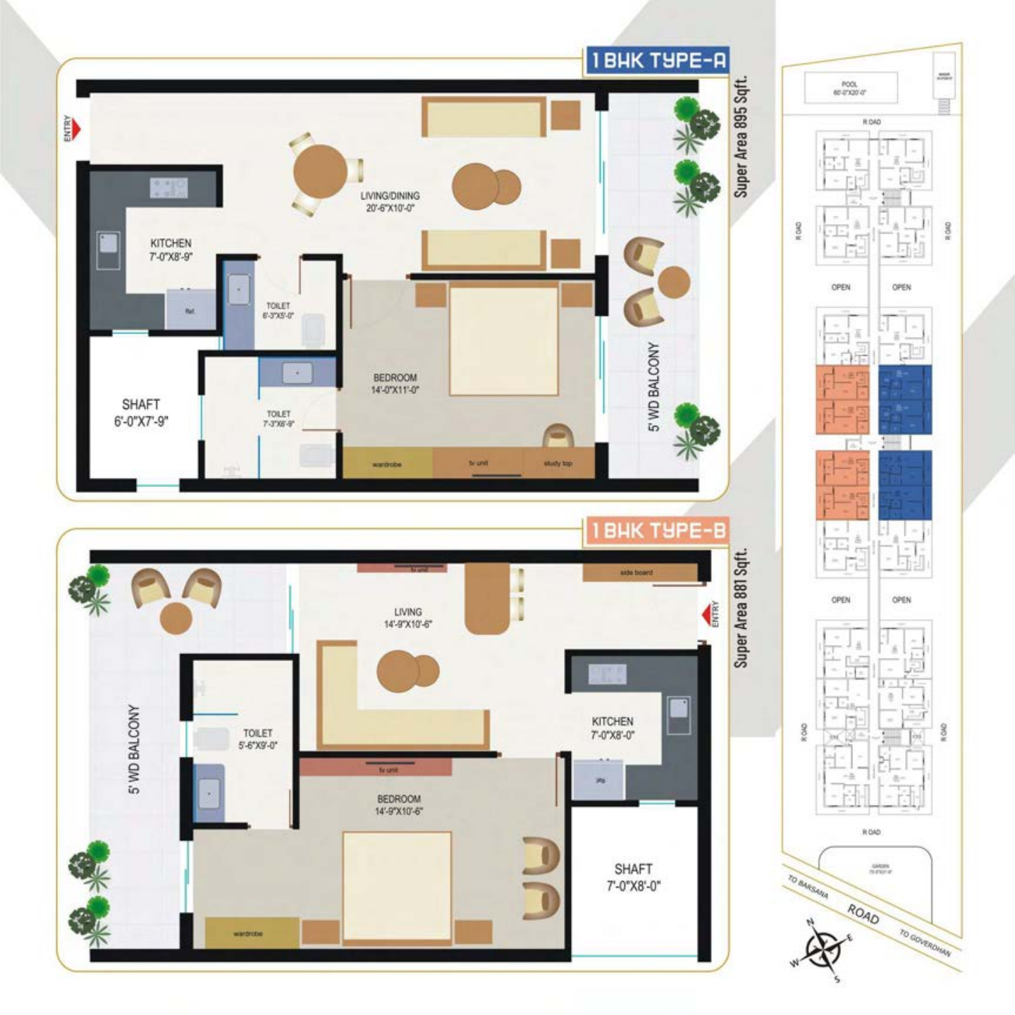 1 BHK floor plan